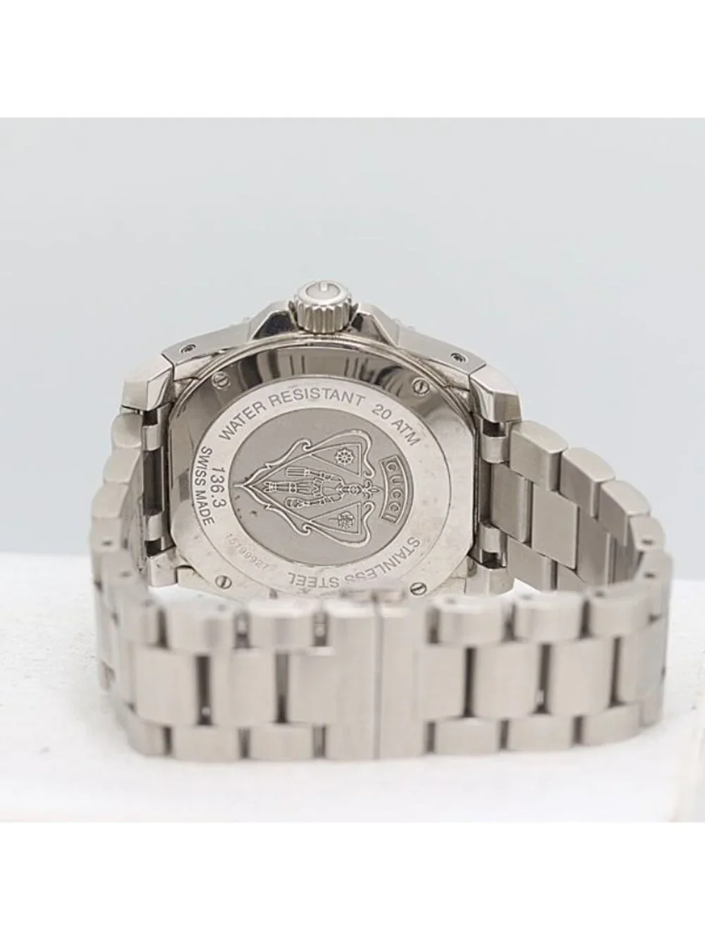 Gucci Dive 136.3 SS Quartz Date White Dial Watch